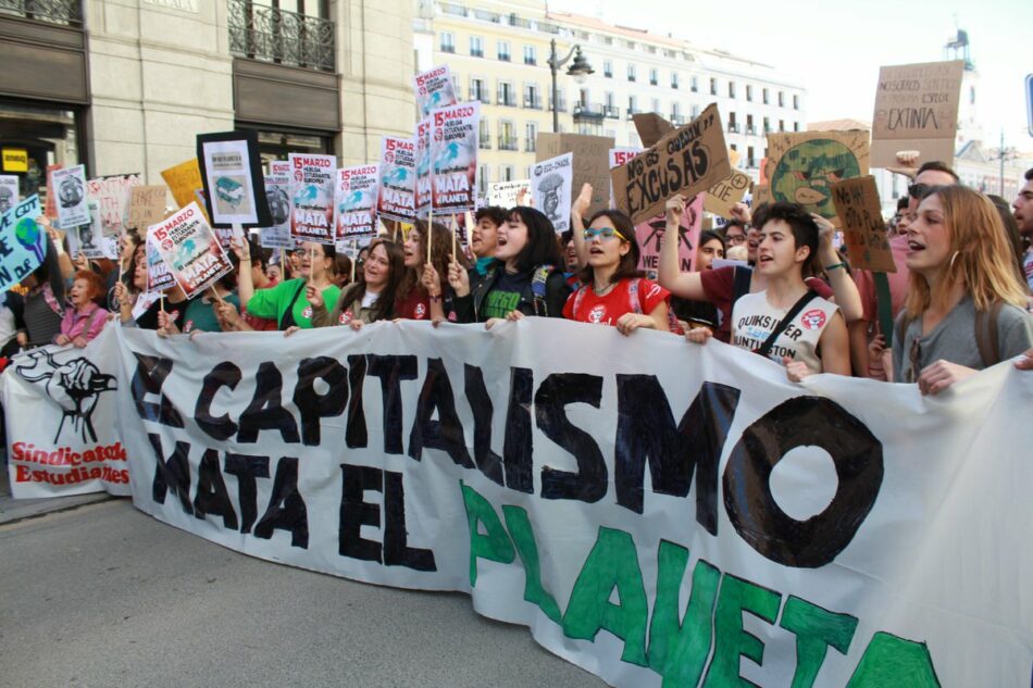 El Sindicato de Estudiantes convoca a la huelga el 27 de septiembre: «El capitalismo mata el planeta ¡Que no te engañen!»