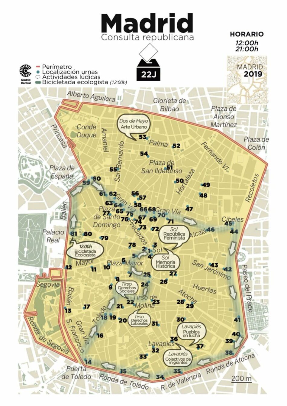 Delegación del Gobierno y Ayuntamiento de Madrid resuelven favorablemente las peticiones de las Consultas Republicanas del 22 de Junio