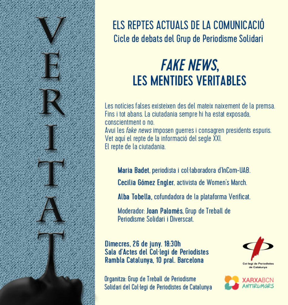 ‘Fake news, las mentiras verdaderas’, segunda sesión del ciclo de debates del grupo de Periodismo Solidario