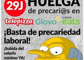 «En apoyo a las plantillas de Telepizza, Glovo y Uber Eats»