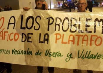 La vecindad protesta de nuevo por las obras de la planta logística de Villaverde