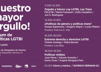 Unidas Podemos organiza el Fórum de políticas LGTBI ‘Nuestro mayor orgullo’