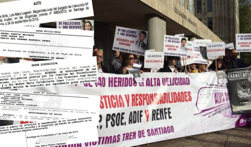 Víctimas del Tren de Santiago: «6 años después, el PSOE sigue los pasos del PP»