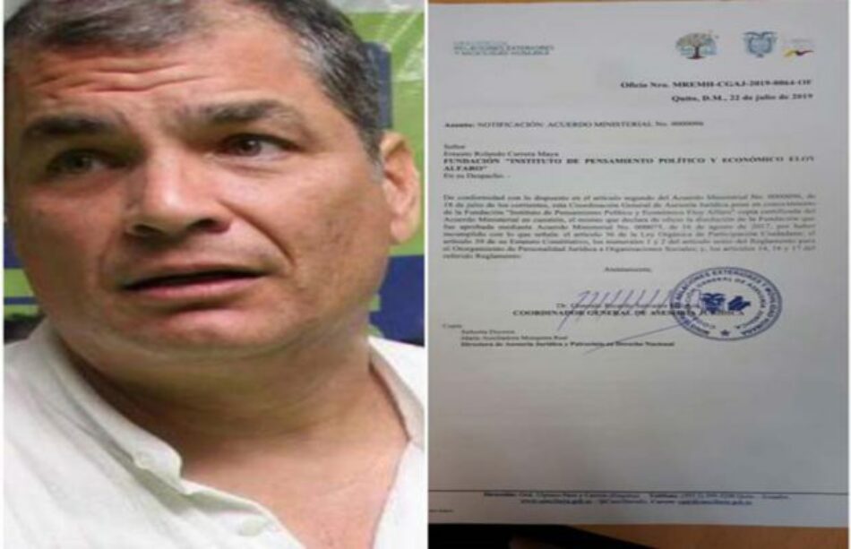 Ecuador. Gobierno cierra centro de pensamiento político y económico