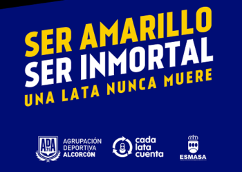 “Ser amarillo, ser inmortal” recoge los valores de la Ad Alcorcón para promover el reciclaje de latas de bebidas