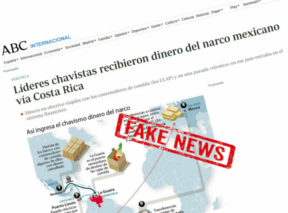 La Embajada de Venezuela reclama al diario ABC sus patrañas informativas contra Venezuela