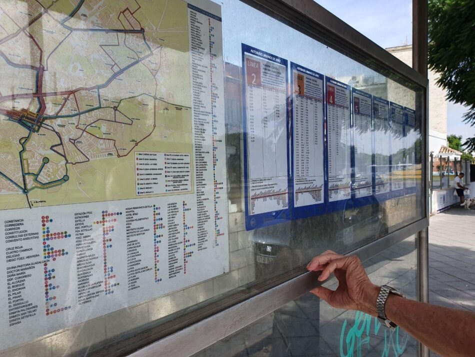 Adelante Jeréz reclama un formato accesible para los horarios de autobuses urbanos