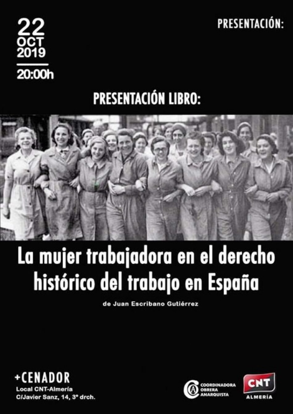 22 de octubre. Presentación de ‘La mujer trabajadora en el derecho histórico del trabajo en España’