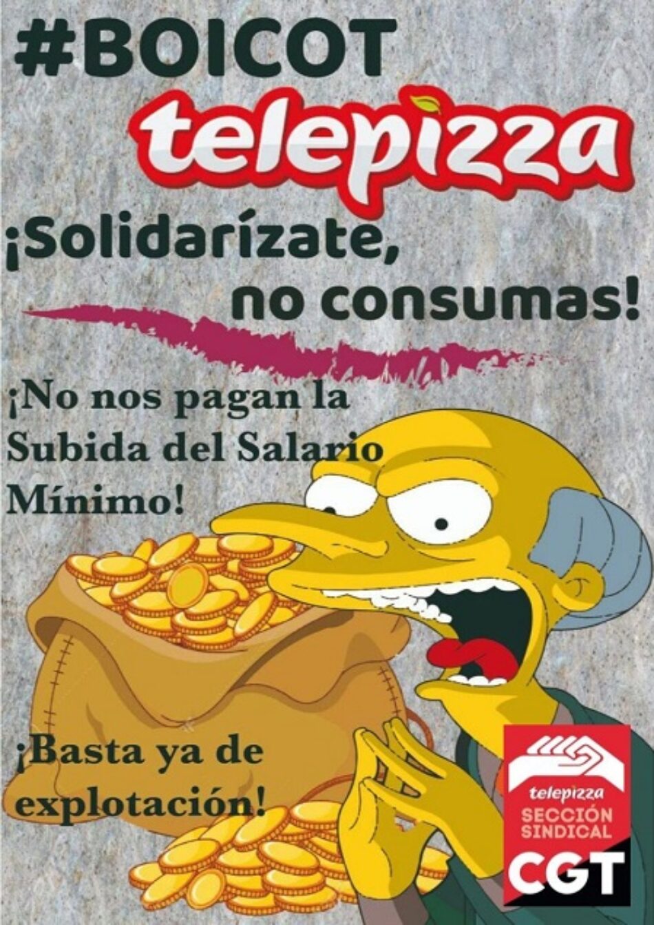 Las plantillas de Telepizza llaman al boicot contra la empresa por unas condiciones laborales dignas