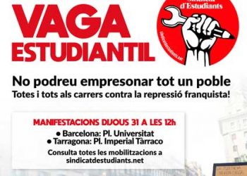 «¡El 30-31 de Octubre vaciamos las aulas y llenamos las calles contra la represión y por la república!»