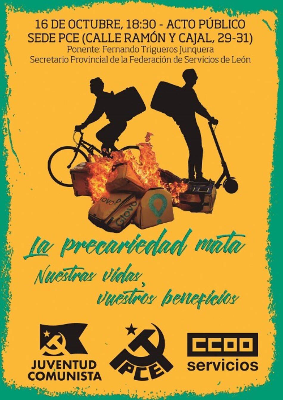 Acto en León: «La precariedad mata: nuestras vidas, sus beneficios»