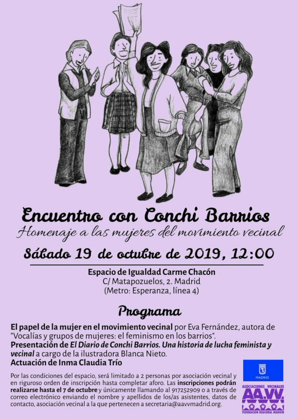 Conchi Barrios regresa para rendir homenaje a las mujeres del movimiento vecinal