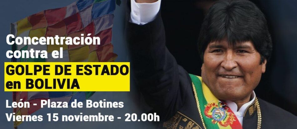 Concentración contra el golpe de Estado en Bolivia: 15N, León
