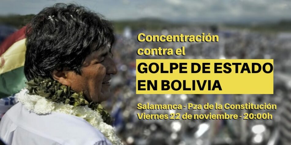 El Partido Comunista de Salamanca (PCE-PCCL) muestra su apoyo a la concentración contra el golpe de estado en Bolivia