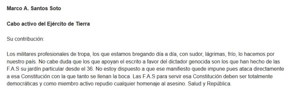 El Colectivo de Militares Demócratas por la República (ANEMOI) denuncia «persecución» tras su crítica a la figura del dictador Franco