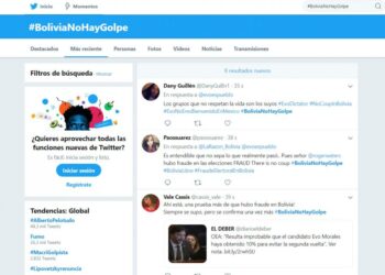 Se crearon más de 4000 cuentas en Twitter sólo para legitimar la destitución de Morales. Las redes sociales y el golpe contra Evo