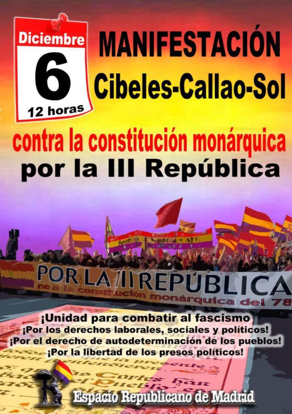 Manifestación 6D: Frente al fascismo, la monarquía y su constitución, III República