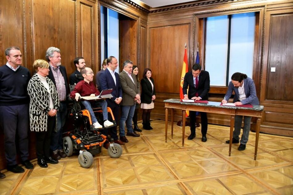 PSOE y Unidas Podemos presentan su documento de Gobierno: «Coalición Progresista – Un nuevo acuerdo para España»