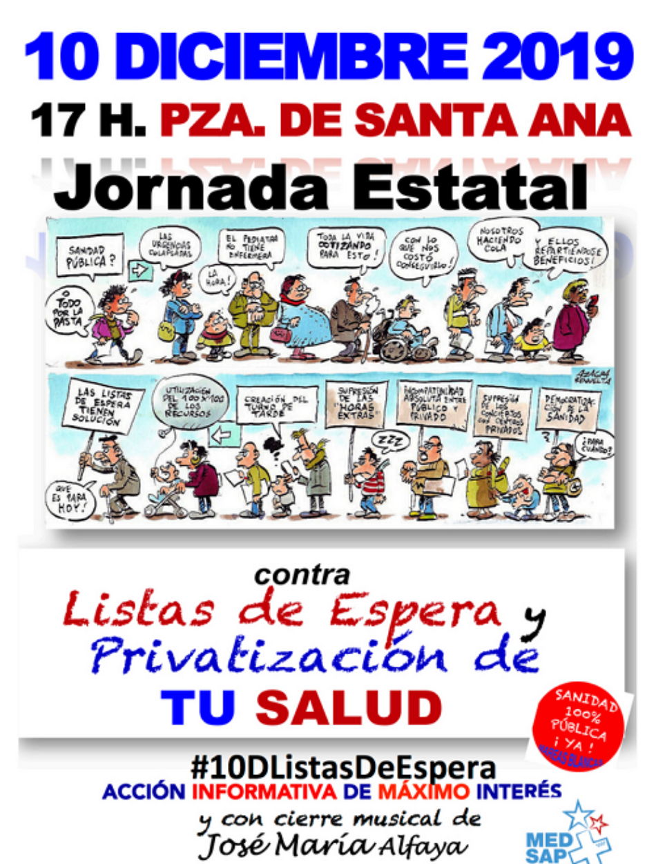 10D: Jornada Estatal contra las listas de espera y la privatización de la sanidad