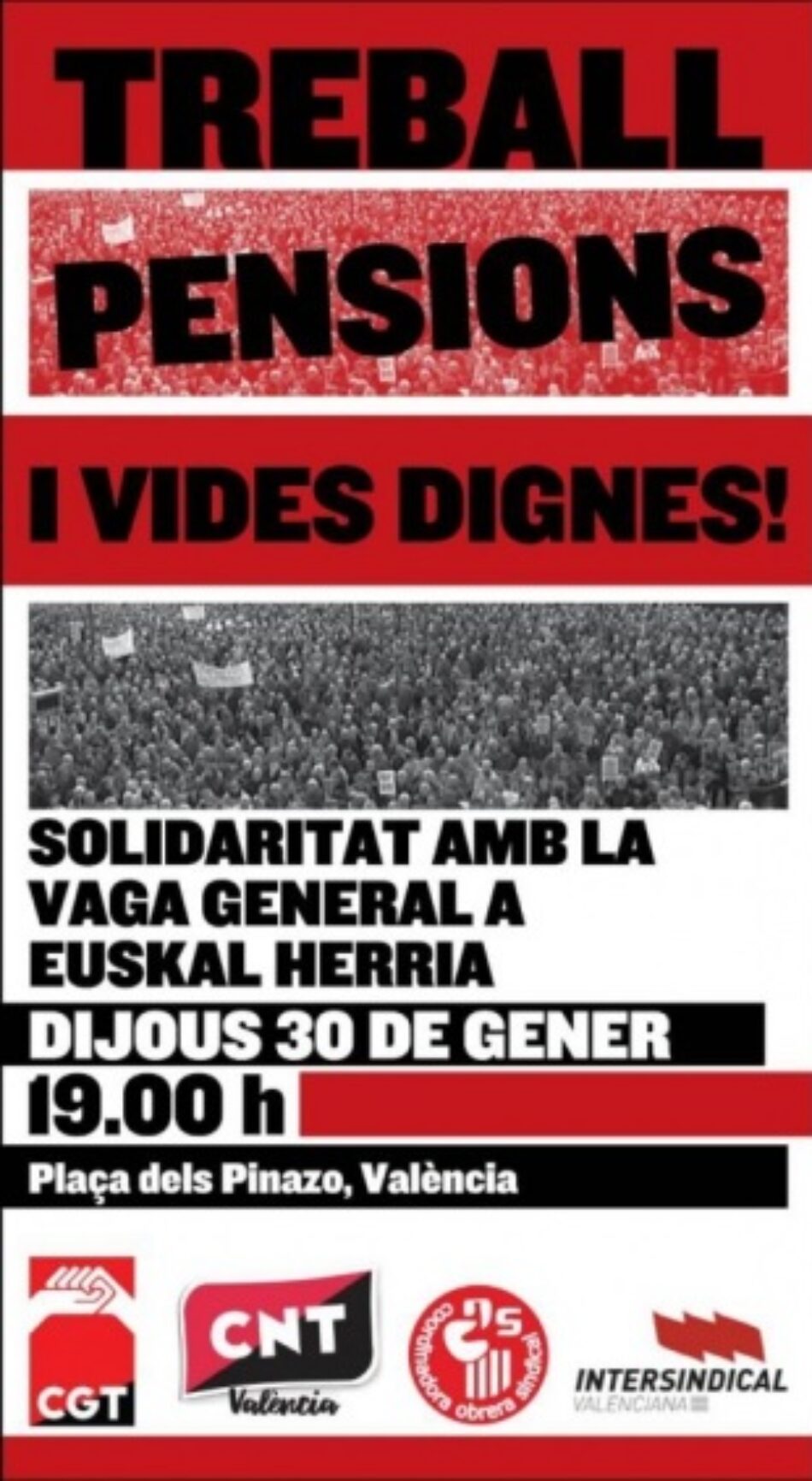 Solidaritat amb la Vaga General del 30 de gener d’EuskalHerria