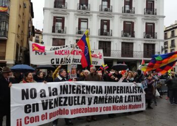 Silenciada por los medios de comunicación españoles la concentración en rechazo a Juan Guaidó en Madrid