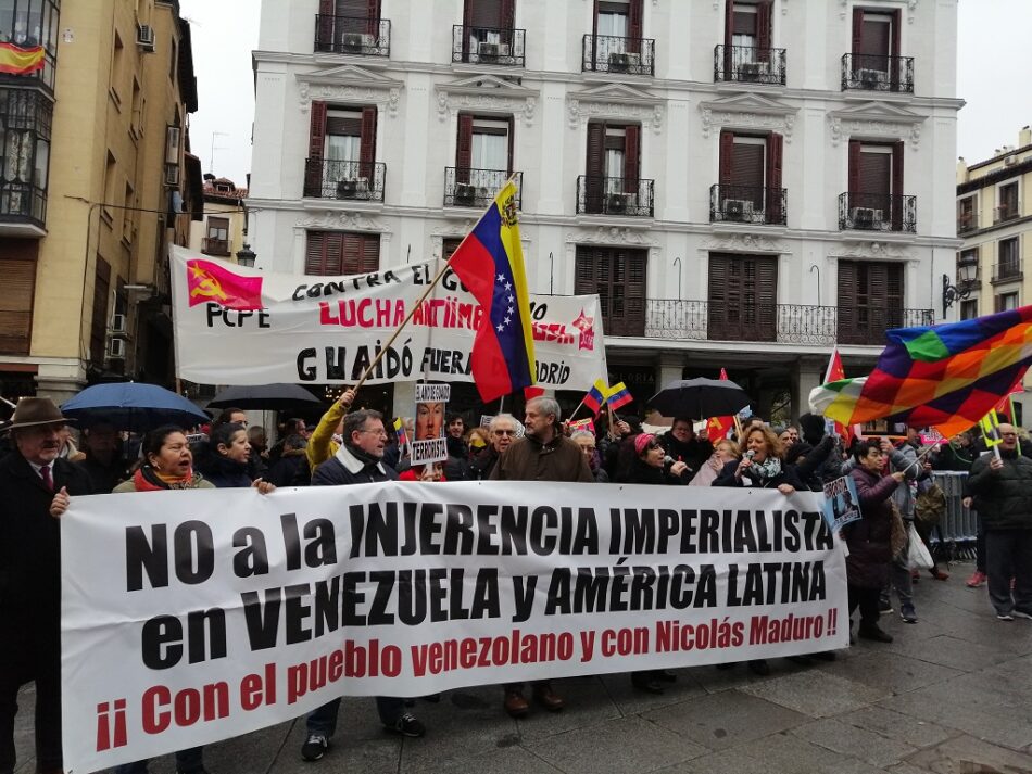 Silenciada por los medios de comunicación españoles la concentración en rechazo a Juan Guaidó en Madrid