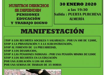 Manifestación en defensa de los derechos sociales – Jueves 30 de enero en Almería