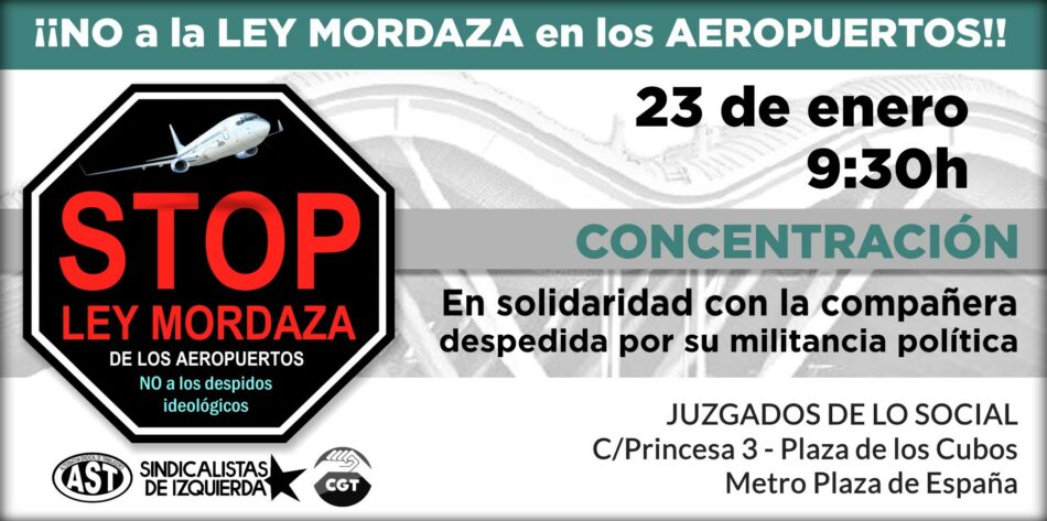 «No a la Ley Mordaza en los aeropuertos»: denuncian despidos de trabajadores en AENA por motivos ideológicos