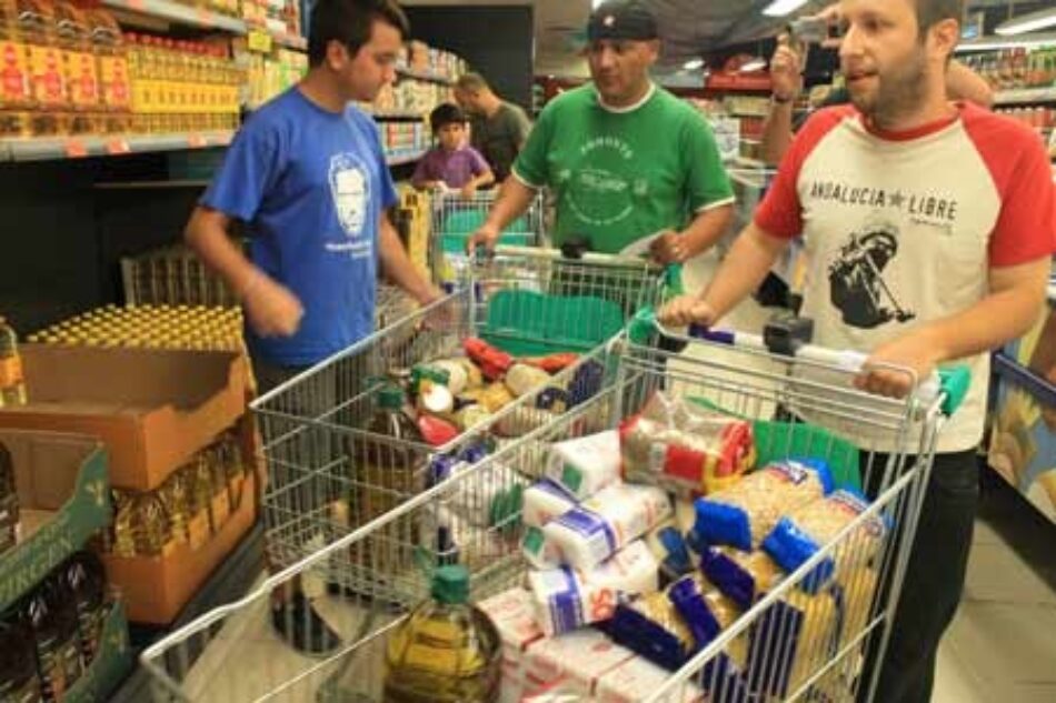 Podemos Andalucía muestra su apoyo a los sindicalistas del SAT encausados por expropiar siete carritos con alimentos