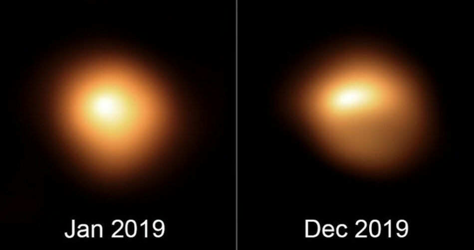 El brillo y la forma de la estrella Betelgeuse están cambiando