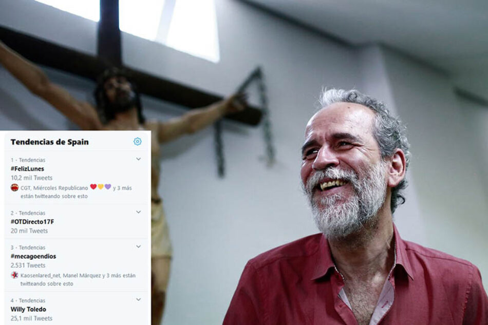 Hoy arranca el juicio a Willy Toledo por cagarse en Dios y en la Virgen: #mecagoendios ya es tendencia en España