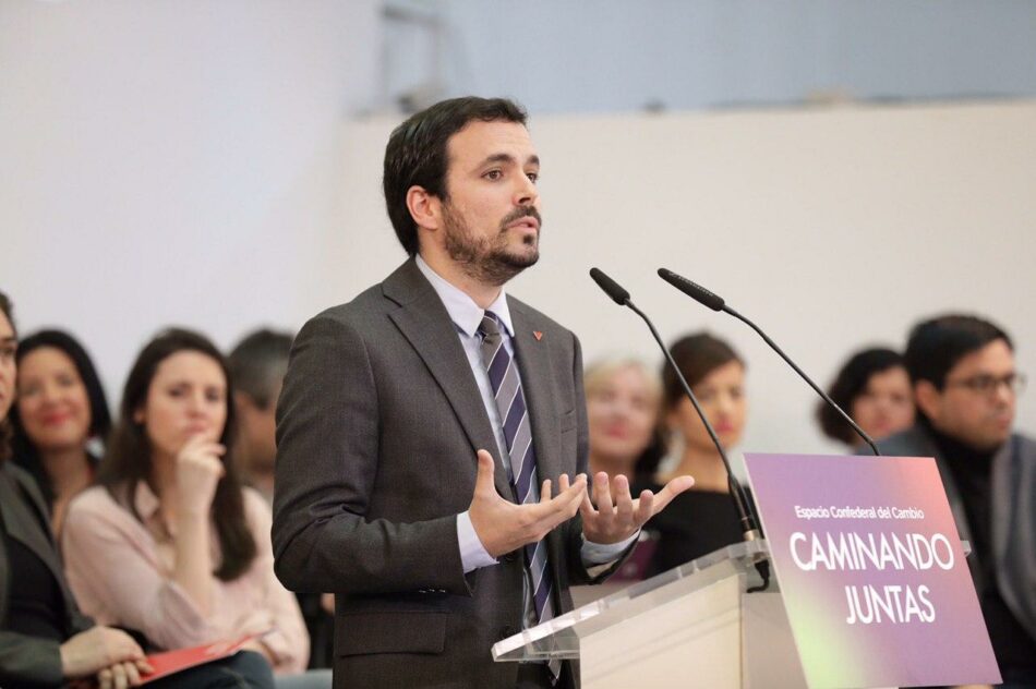 Garzón anima a los integrantes de Unidas Podemos a reforzarse para ser “la mejor protección de la clase trabajadora y las clases populares”