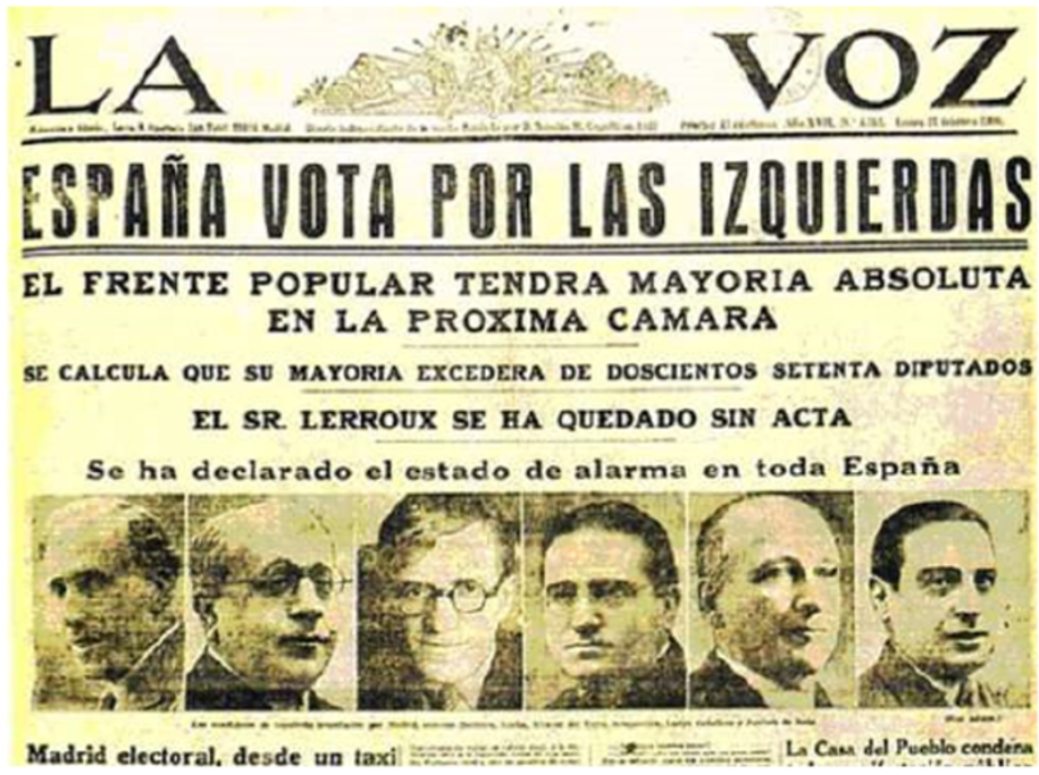 Se cumplen 84 años del triunfo del Frente Popular en España