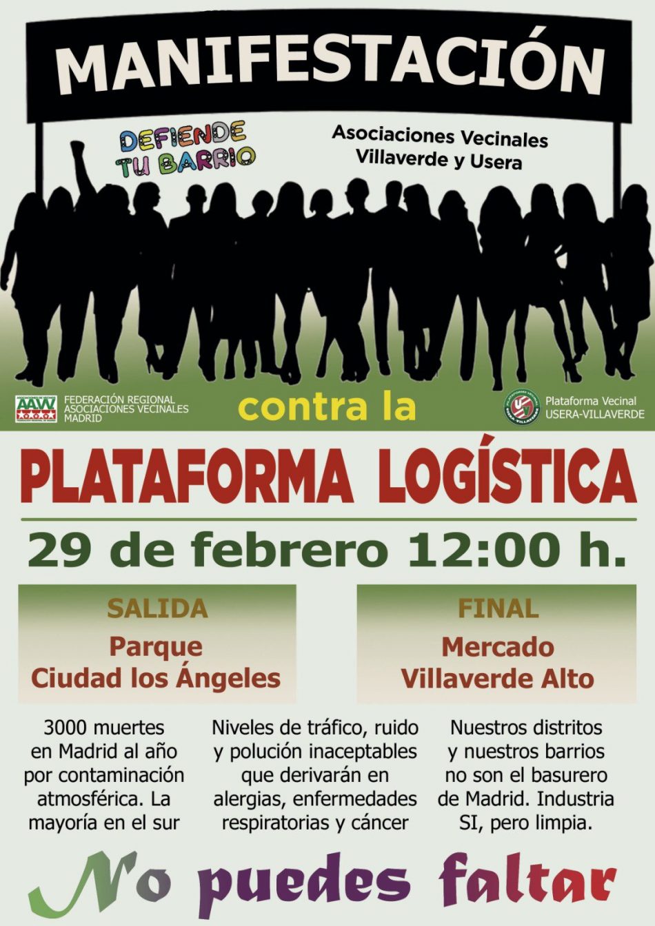 Usera y Villaverde protestan de nuevo contra la plataforma logística PALM-40