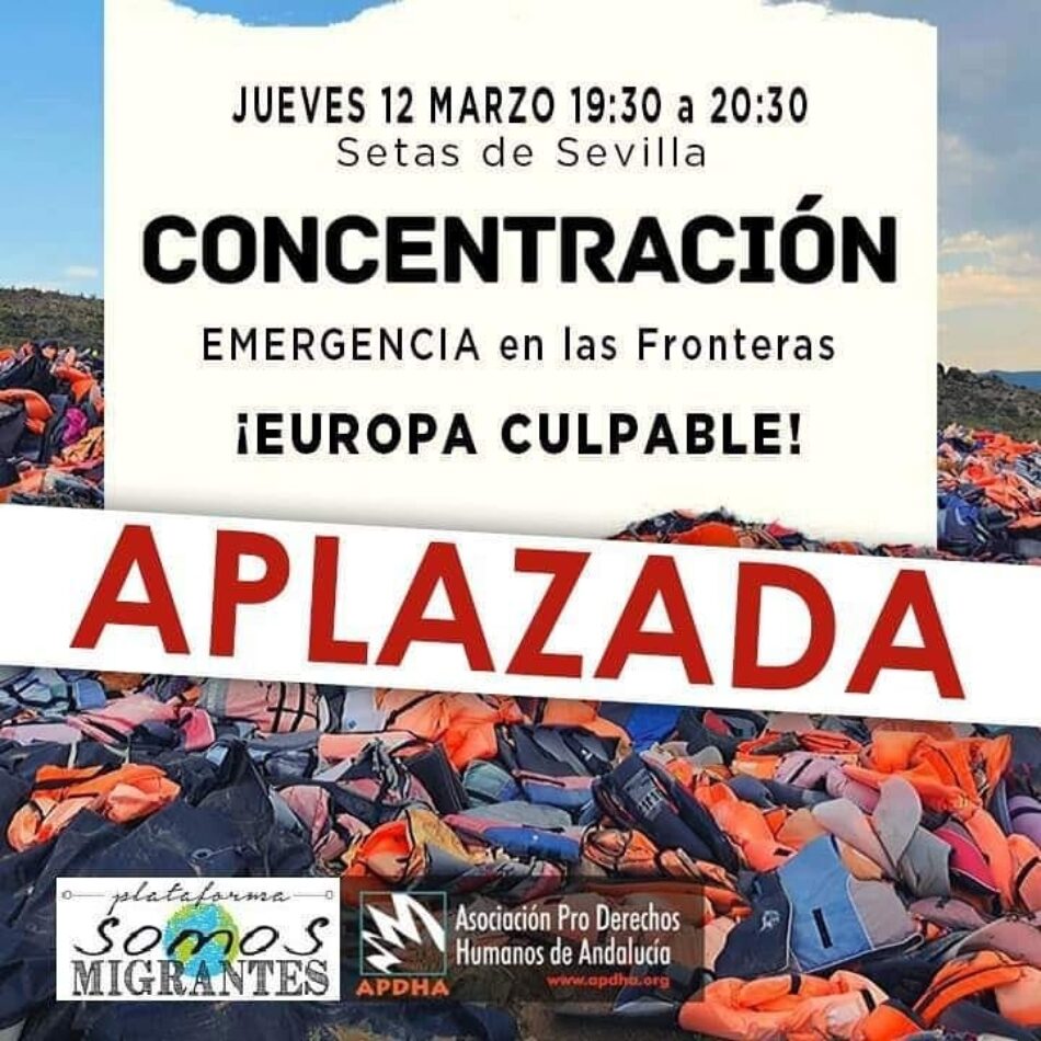 Desconvocada por el coronavirus la concentración en Sevilla contra los atropellos a las personas migrantes en las fronteras