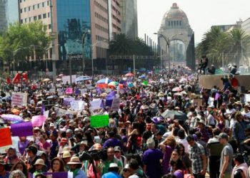 México. Manifestación del 8M ya en el Zócalo