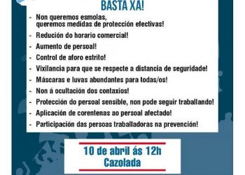 O persoal do comercio de alimentación di “basta xa” ante a sobrecarga de traballo e a falta de seguridade ante o impacto do coronavirus