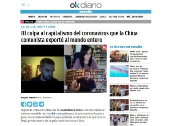 Ok Diario acusa a China de «exportar el virus al mundo entero»