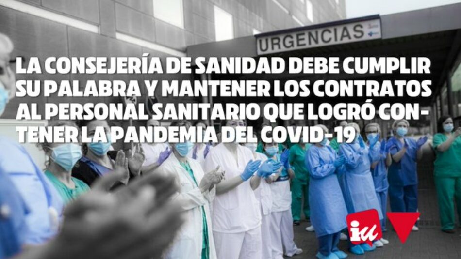 IUCyL exige a la Consejería de Sanidad mantener los Contratos al personal sanitario que logró contener la pandemia del COVD-19 como prometió
