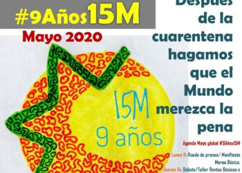 Calendario de actividades telemáticas en el 9º Aniversario del 15M