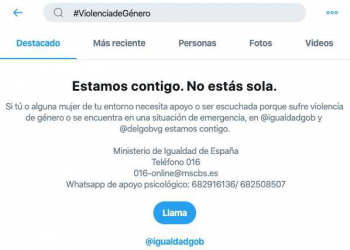 Twitter, en colaboración con el Ministerio de Igualdad, amplía su servicio #BuscaAyuda para prevenir la Violencia de Género