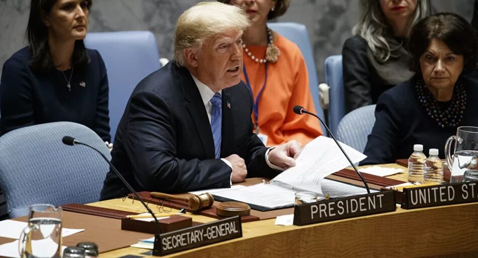 Donald Trump, presidente de EEUU en el Consejo de Seguridad de la ONU «EEUU quisiera eliminar el derecho a veto para tener las manos libres para seguir atacando países»
