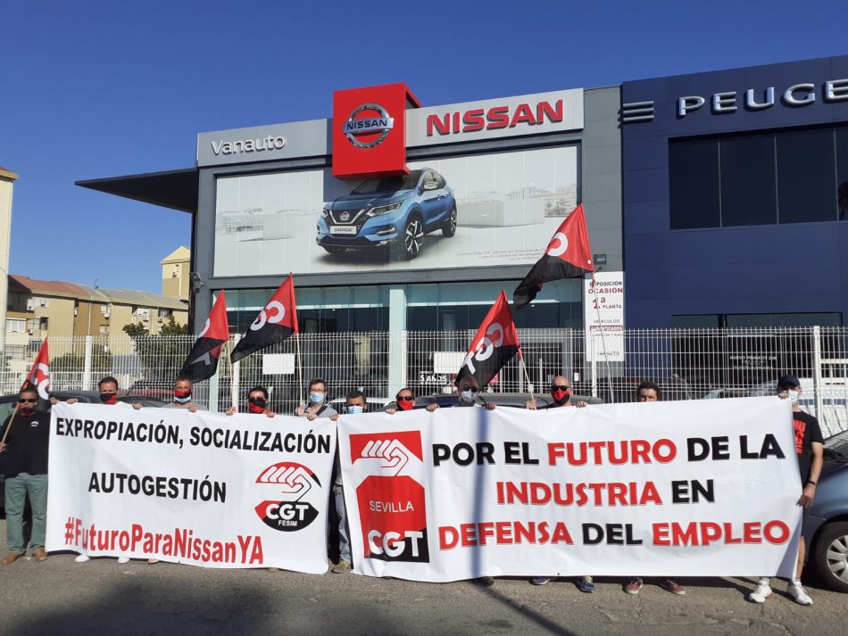 CGT se moviliza en más de 20 ciudades del Estado español contra el cierre de Nissan