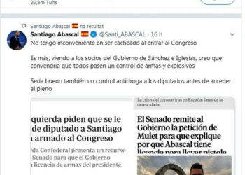 Mulet: «Sobre la pistolas y las drogas de Santiago Abascal: cree el ladrón que todos son de su condición»