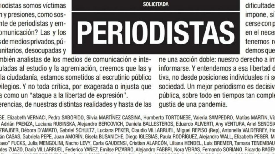 «Periodistas: No toda crítica es un ataque a la libertad de expresión”