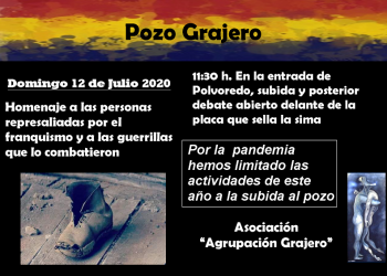 La Agrupación Pozo Grajero invita a participar en el Homenaje a las víctimas del franquismo el domingo 12 de julio