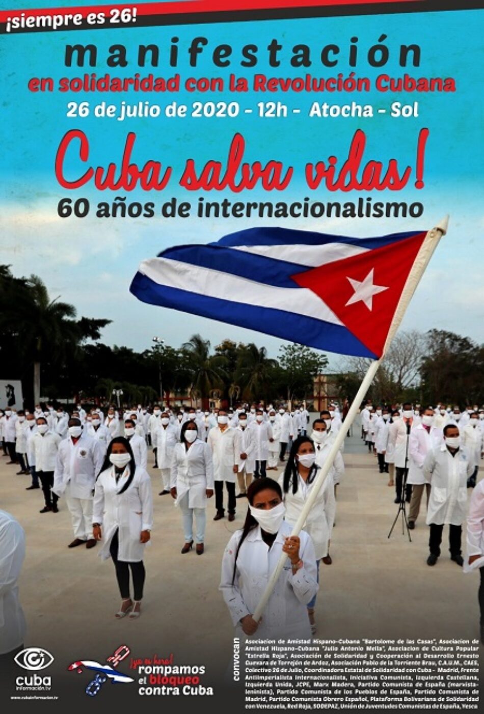 Manifestación Atocha – Sol en solidaridad con la revolución cubana: «¡Cuba salva vidas!»