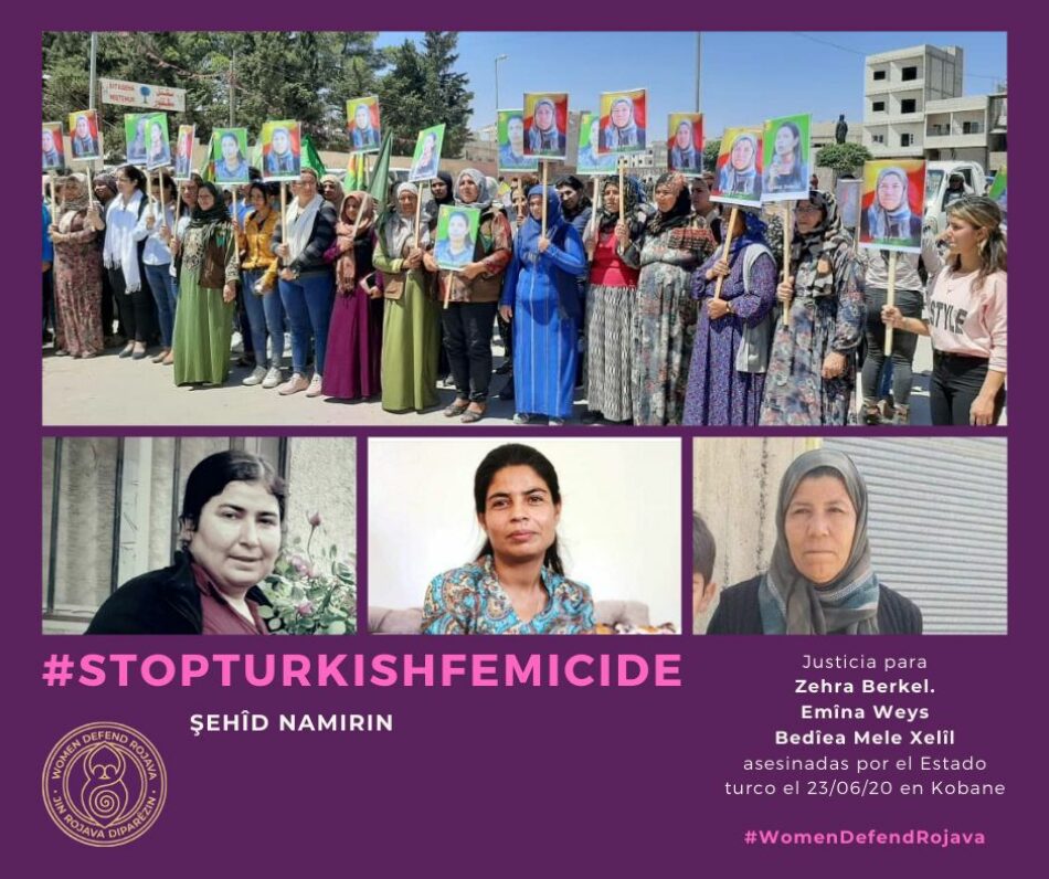Women Defend Rojava Madrid condena el brutal ataque de Turquía contra Helîncê