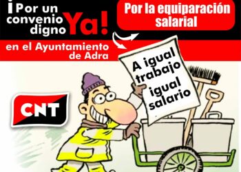 CNT exige la denuncia formal del convenio colectivo del personal laboral del Ayuntamiento de Adra (Almería) para acabar con la doble escala salarial