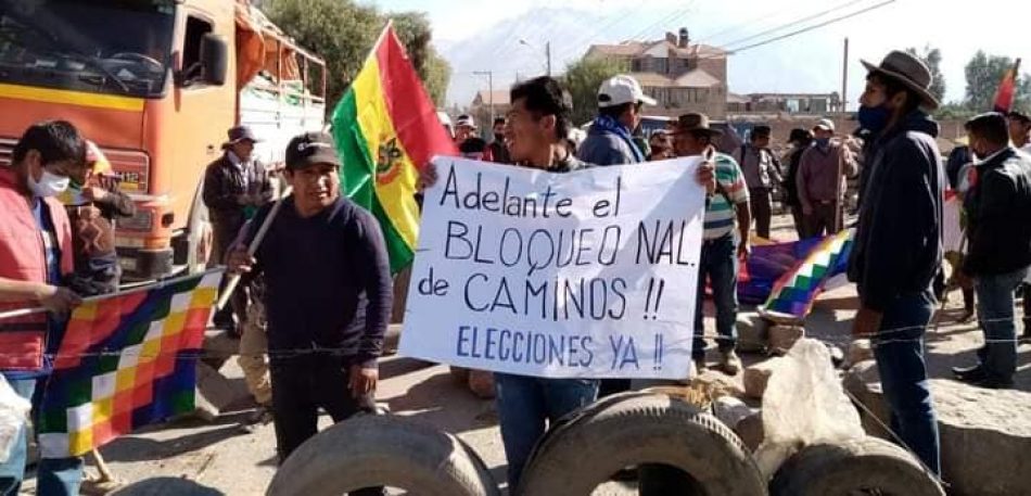 Los bloqueos de caminos de repudio a la dictadura en Bolivia se realizan en todo el país